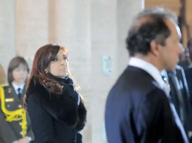 Cristina y Scioli juntos en el Tedeum por el 25 de Mayo en Luján