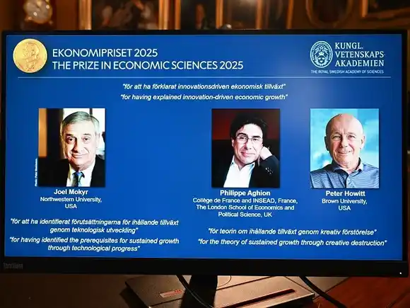 Un trío gana el Nobel de Economía por sus trabajos sobre el crecimiento y la innovación