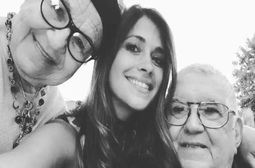 Las tiernas fotos de Anto Roccuzzo y sus abuelos en Rosario