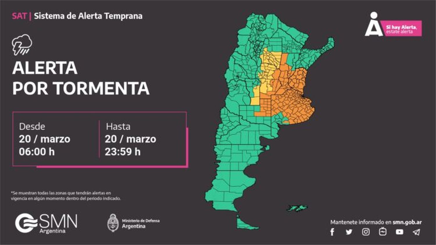 Miércoles de tormentas, viento y granizo