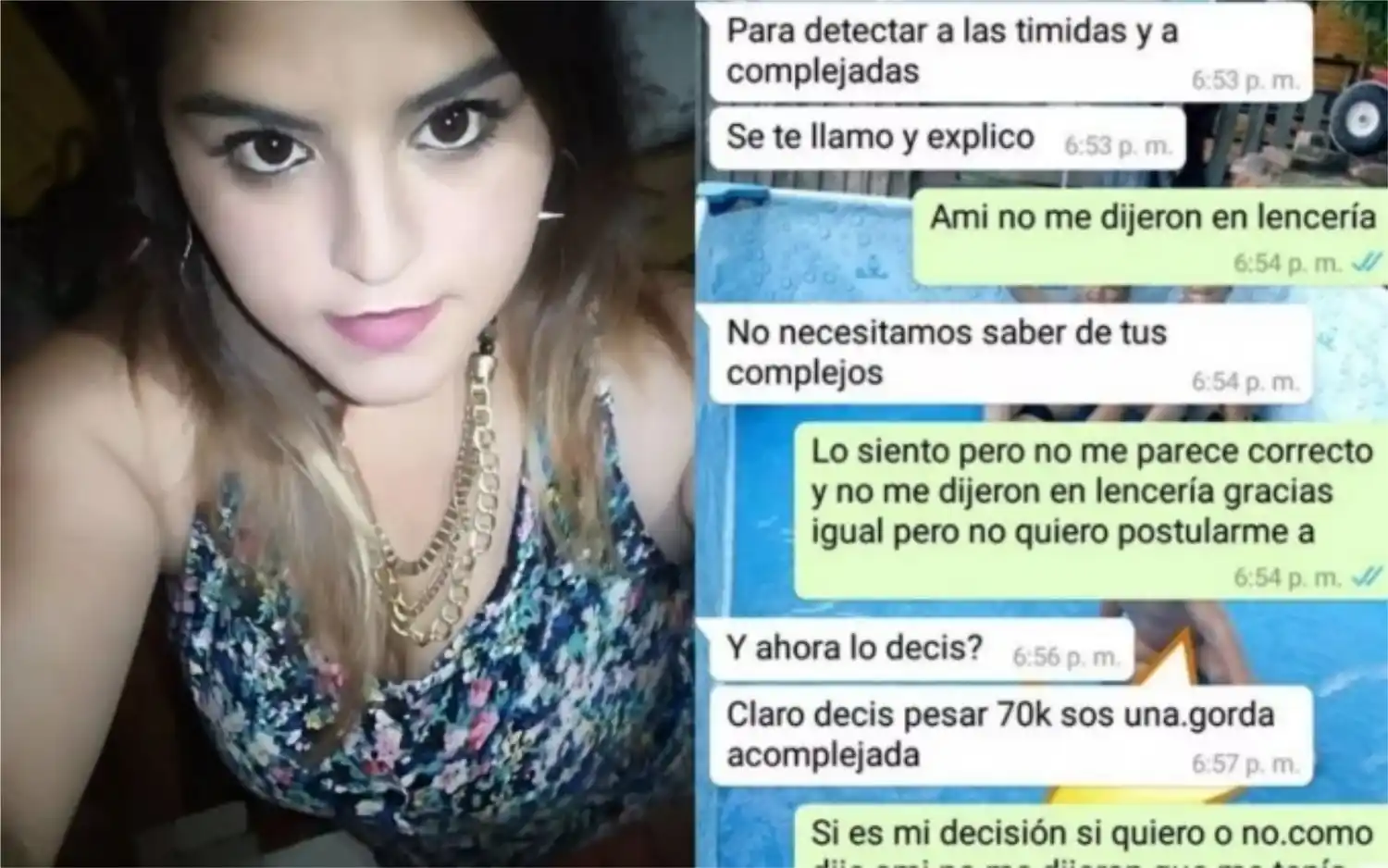 La Plata: Le pidieron fotos en ropa interior para trabajar, se negó y le dijeron "gorda boluda"
