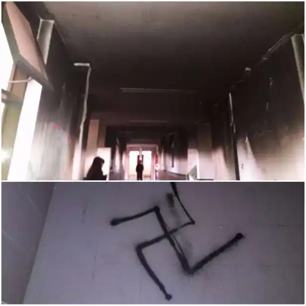 Quemaron y pintaron cruces esvásticas en una escuela de Alejandro Korn