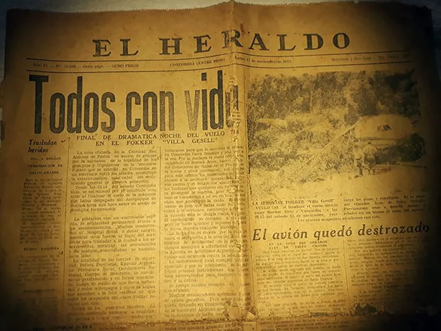 La increíble historia del avión que cayó sobre un bosque y se salvaron las 60 personas que iban a bordo