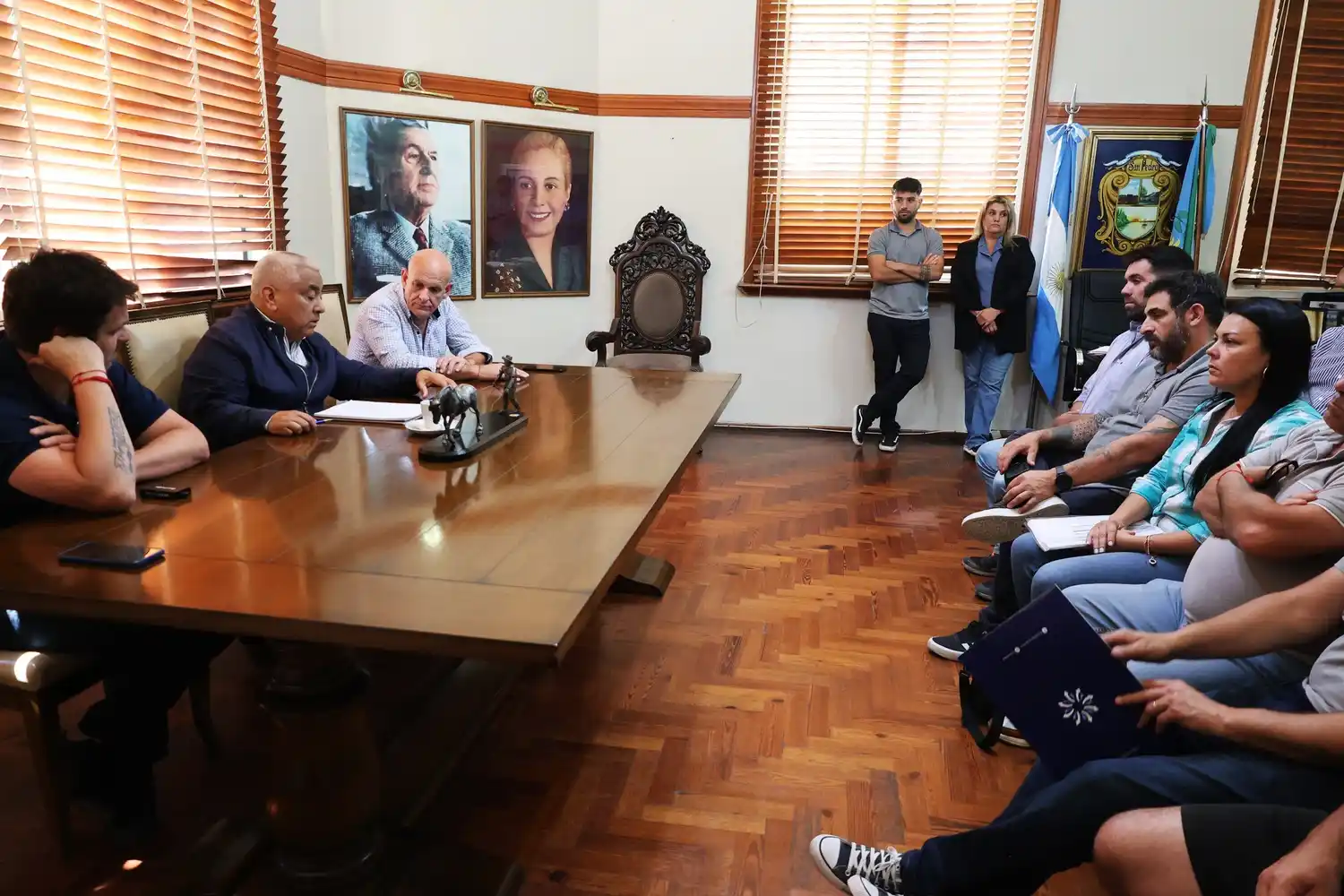 Salazar, Carrasco y Borgo, el "Triunvirato" del Gobierno que condujo la última reunión de gabinete ampliado.