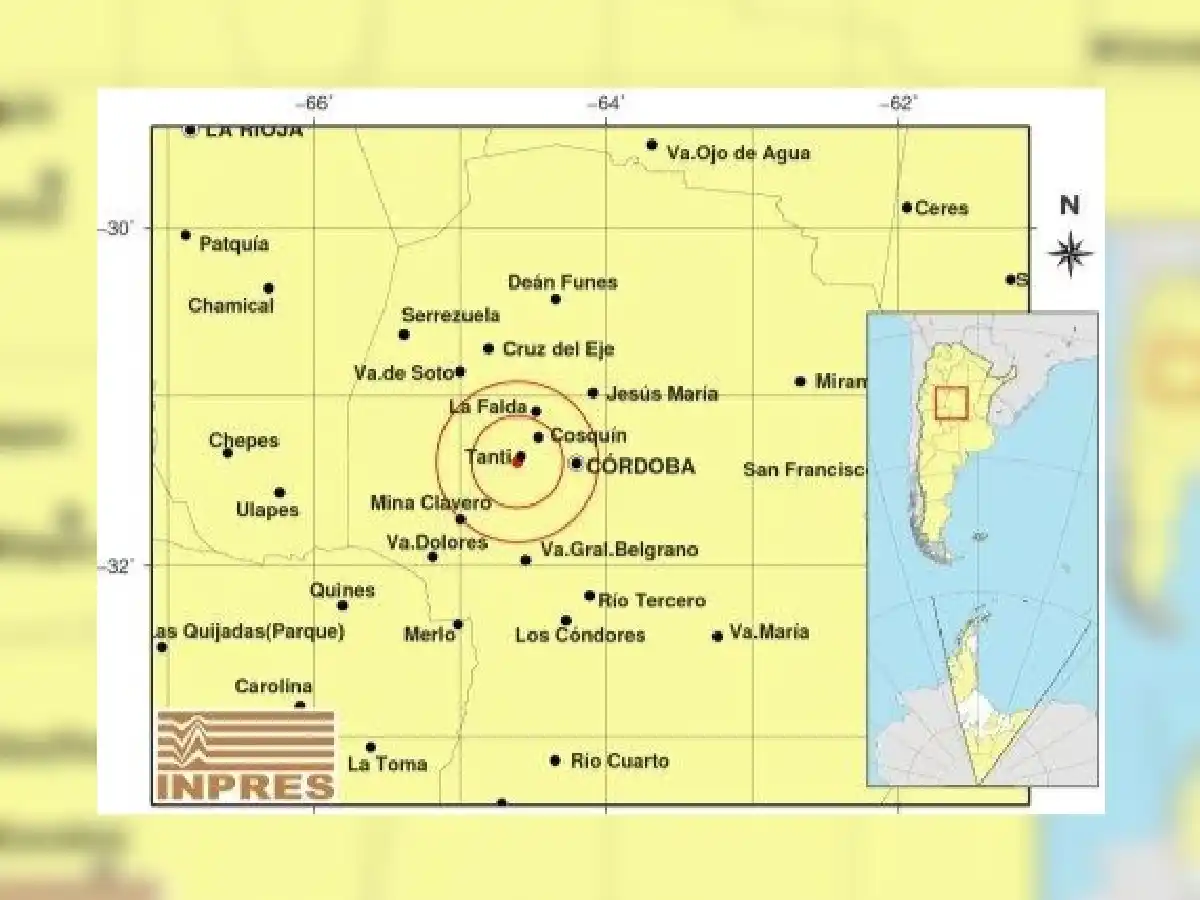 Un sismo de 4,3 grados sacudió a Córdoba