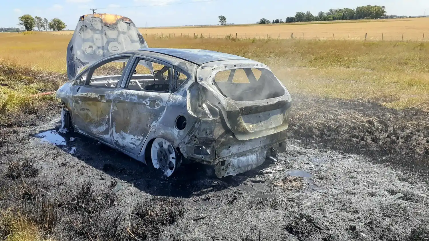 Incendio vehicular en la Ruta 3