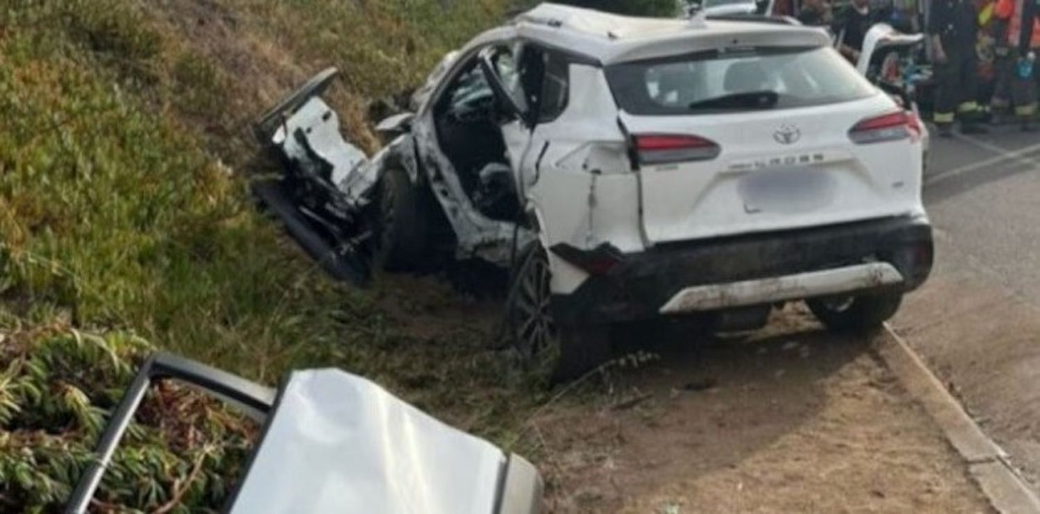 Así quedó el auto en el que viajaba Rito Irañeta y sus familiares. Fallecieron todos.