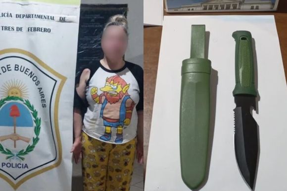 Demoraron a una mujer por intentar agredir a un fotógrafo con un cuchillo durante un acto de Milei