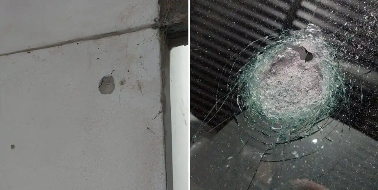 Varias balas habían impactado en una vivienda, un portón y un vehículo estacionado en la calle.