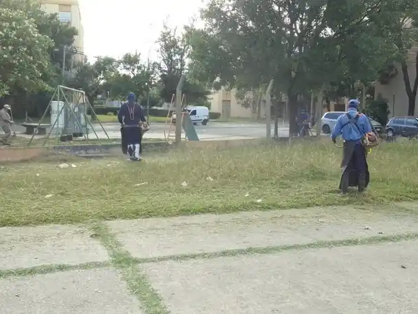 El municipio continuará esta semana con las tareas de desmalezado en la vía pública y espacios verdes