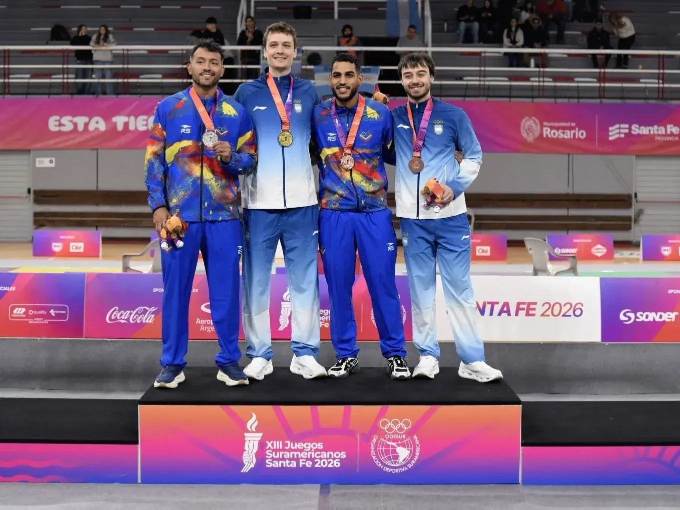 Primer oro argentino de la mano de Pascual Di Tella en esgrima. Foto: Prensa Juegos Suramericanos