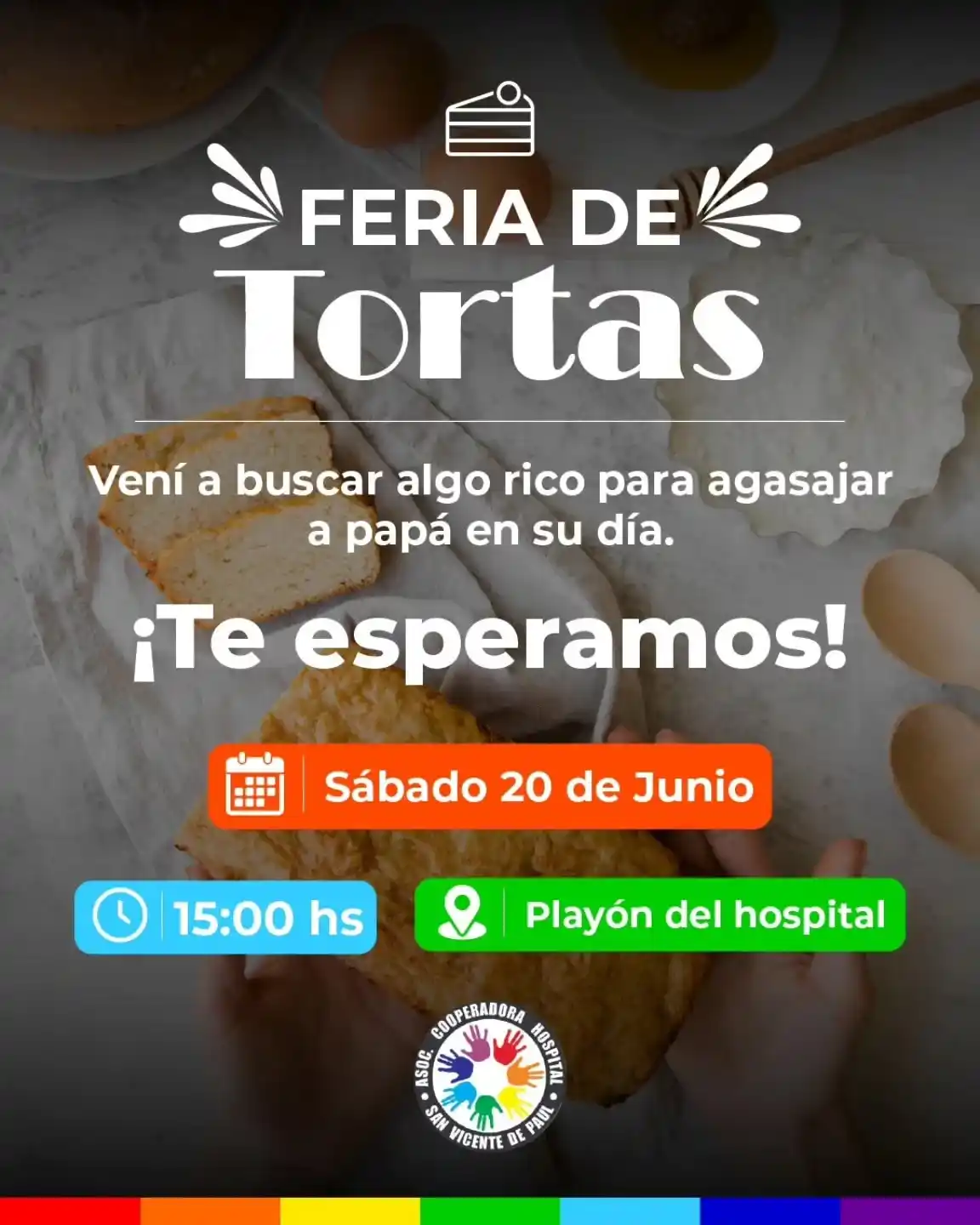 Una dulce oportunidad para colaborar: la cooperadora del Hospital lanza una feria de tortas para el Día del Padre