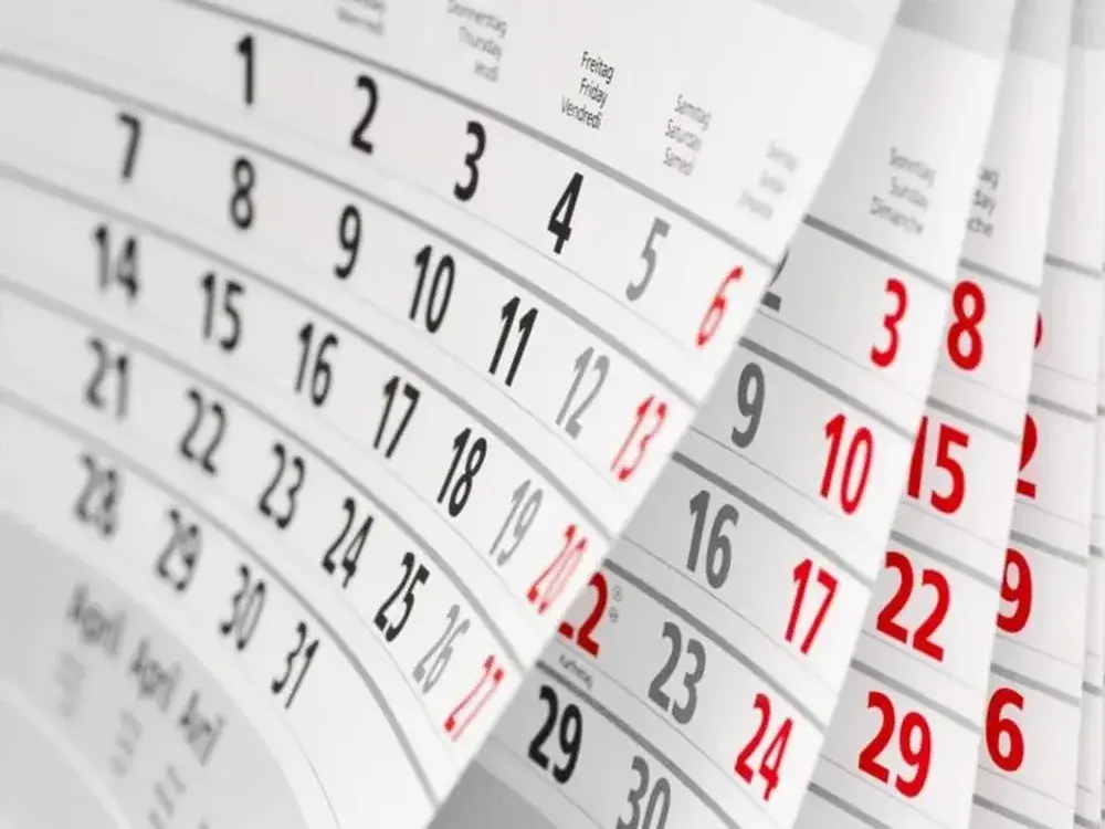Los feriados en agenda.