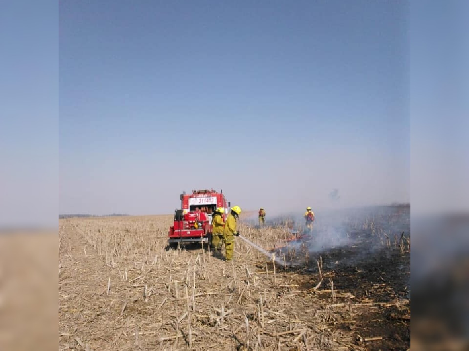 Se quemaron 11 hectáreas en un campo de Frontera