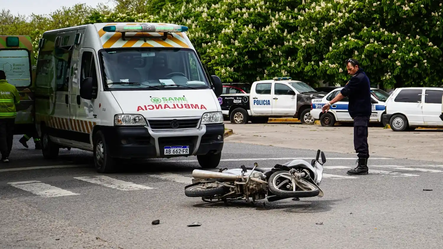 Joven motociclista herido tras un choque en 58 y 63