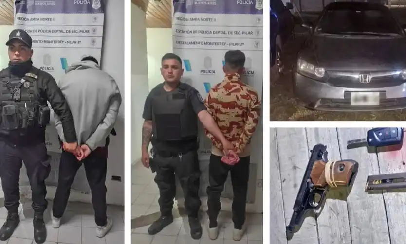 Dos delincuentes detenidos tras intensa persecución desde Derqui a José C. Paz