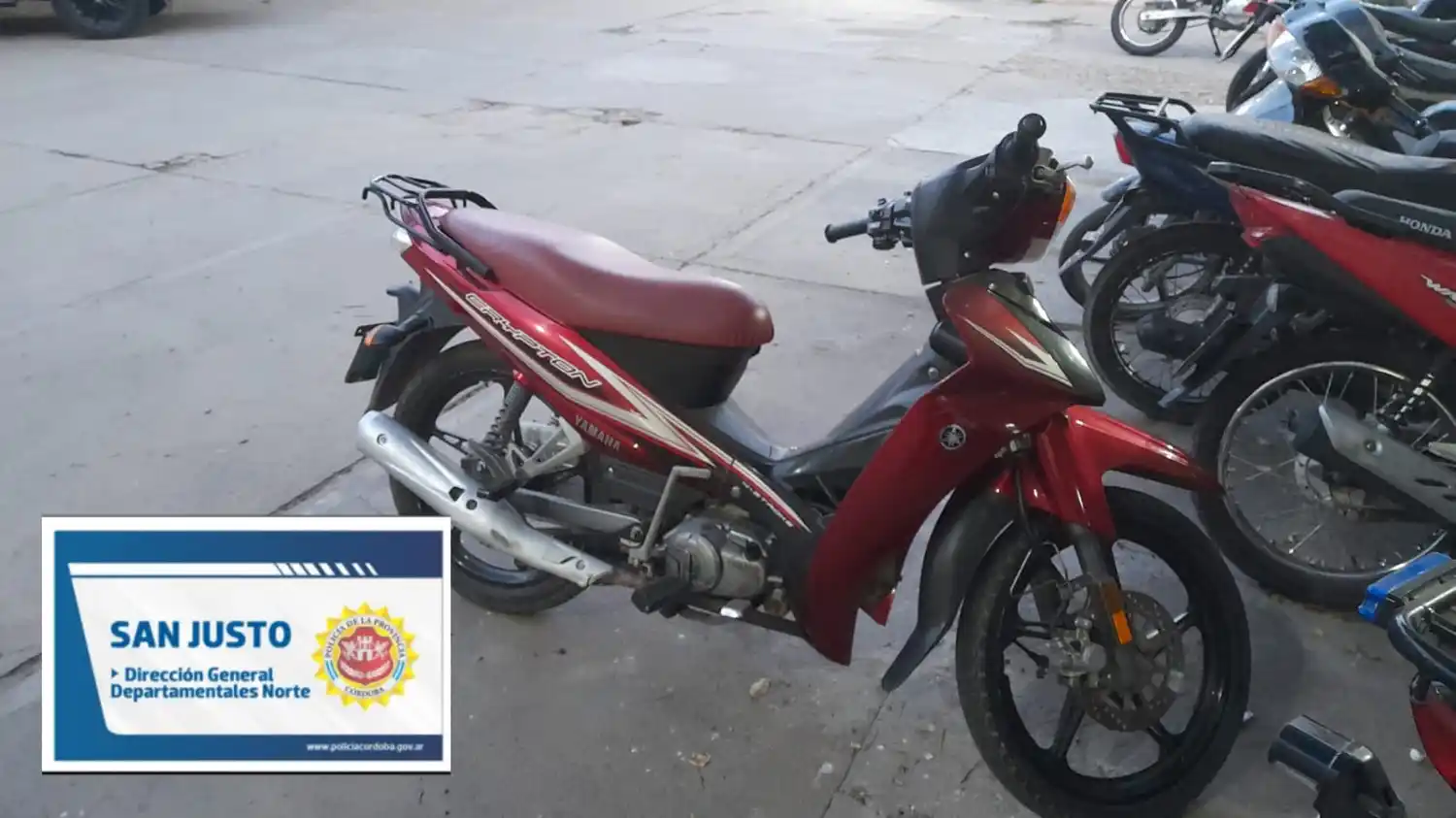 Motocicleta decomisada