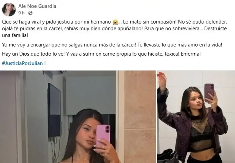 La hermana de la víctima exigió justicia.