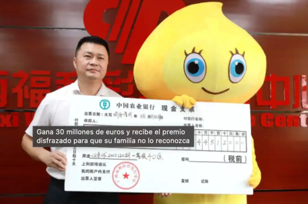 Ganó casi 30 millones de dólares y fue a buscar el premio con un peculiar disfraz: el motivo