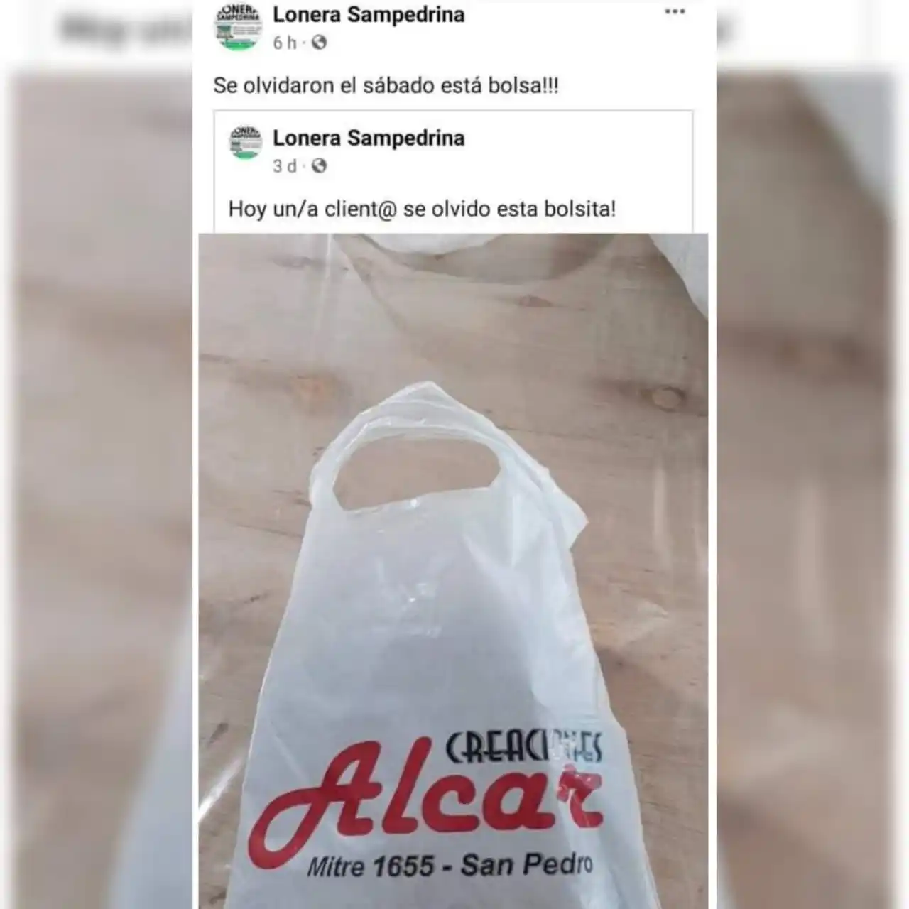 Se olvidaron una bolsa en Mitre 2800