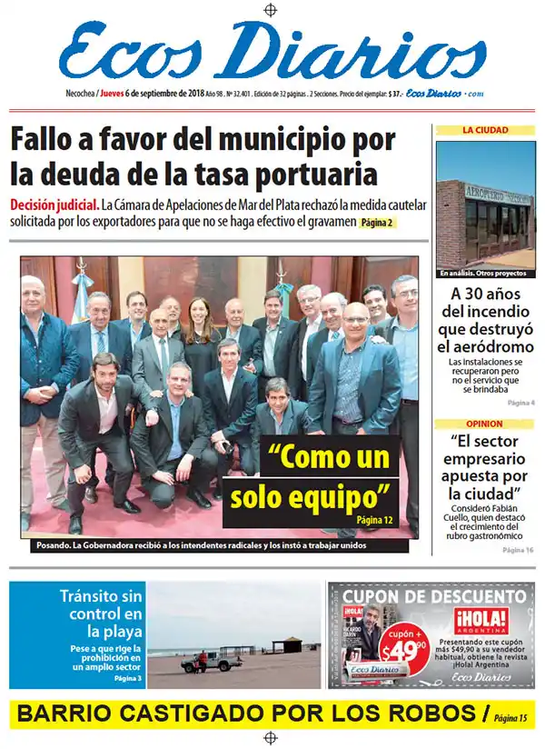 Tapa del 6 de septiembre de 2018