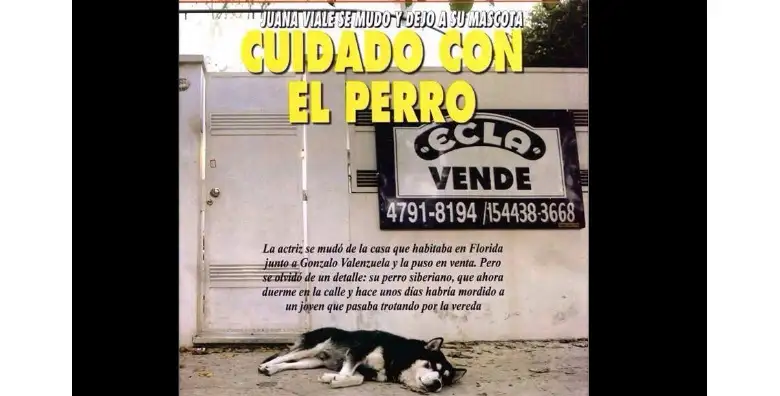 Juanita Viale se mudó y abandonó a su perro