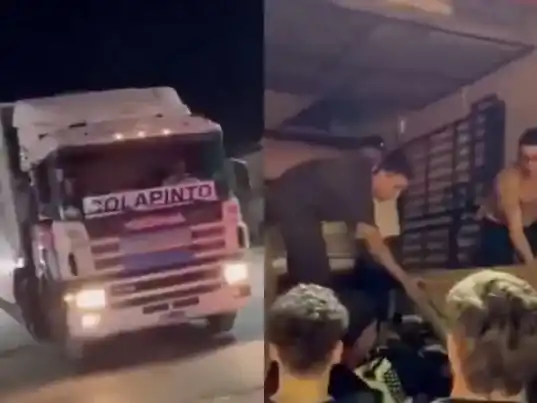 El camión con las donaciones que realizó la familia Colapinto llegó a Bahía Blanca