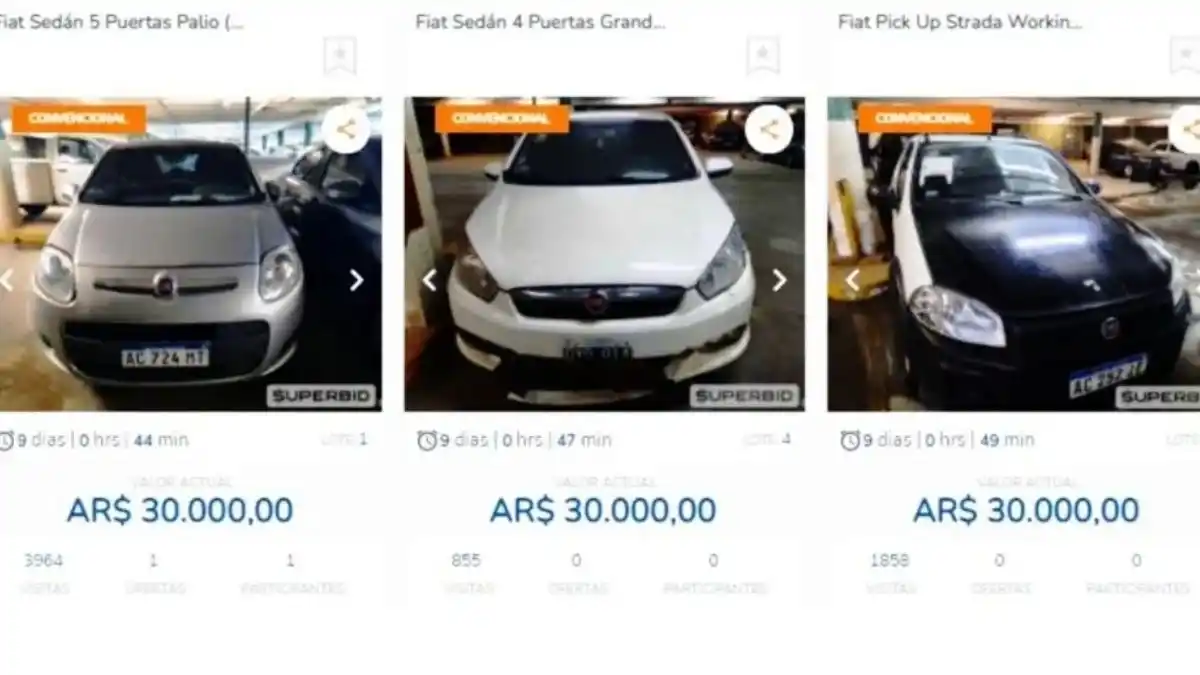 Rematan autos, motos y camiones desde $30.000: ¿dónde participar?