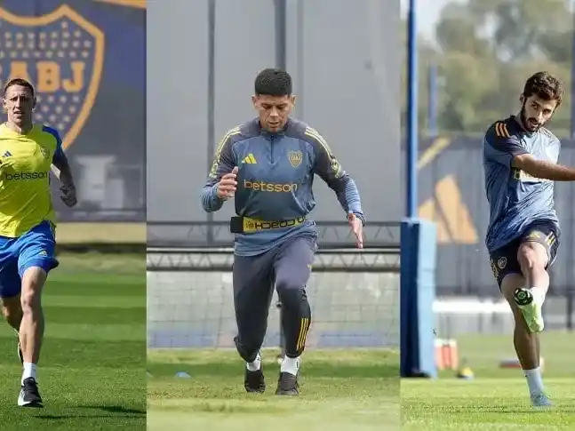 Lema, Rojo y Saracchi fueron marginados por Russo y entrenarán aparte en Boca.Foto:TyC Sports