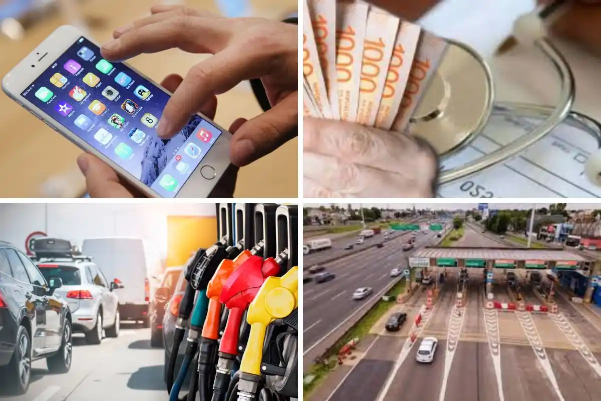 Prepagas, peajes, telefonía celular y naftas