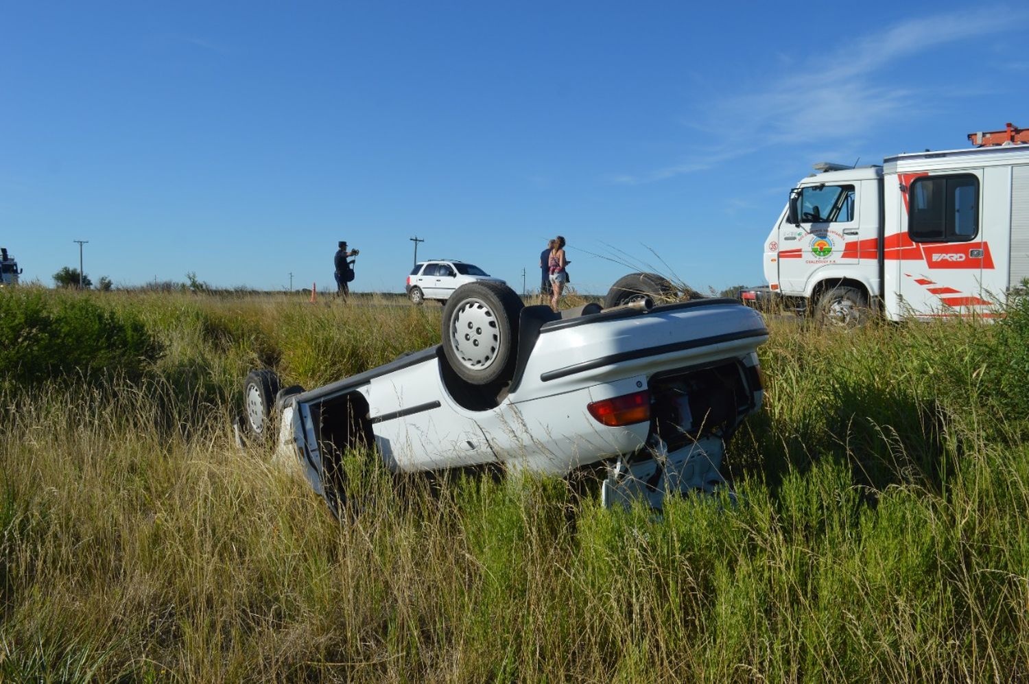 Vuelco en Ruta 11  cercano a Gualeguay