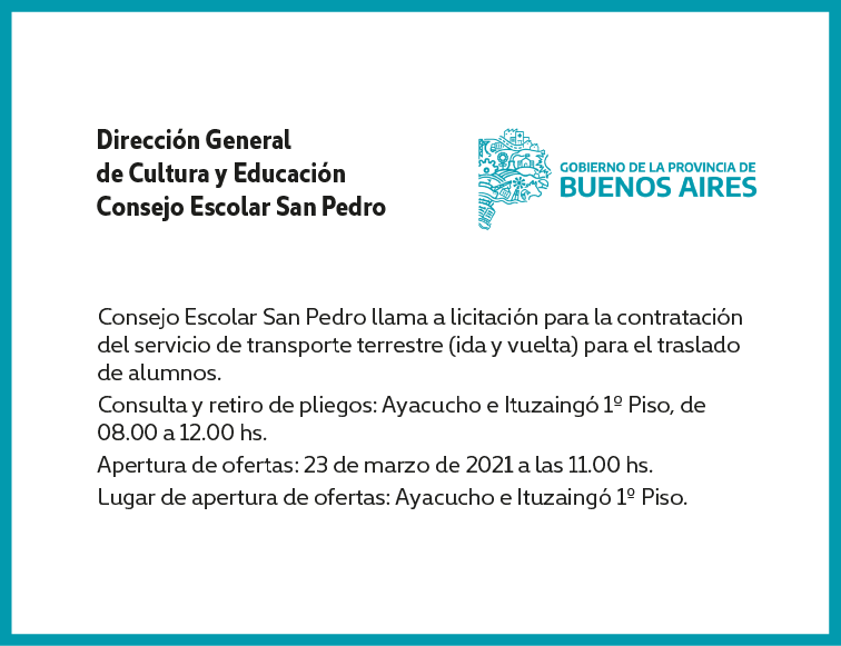 [Publicación Oficial] Informe Consejo Escolar: Licitación para contratación de servicio de transporte terrestre