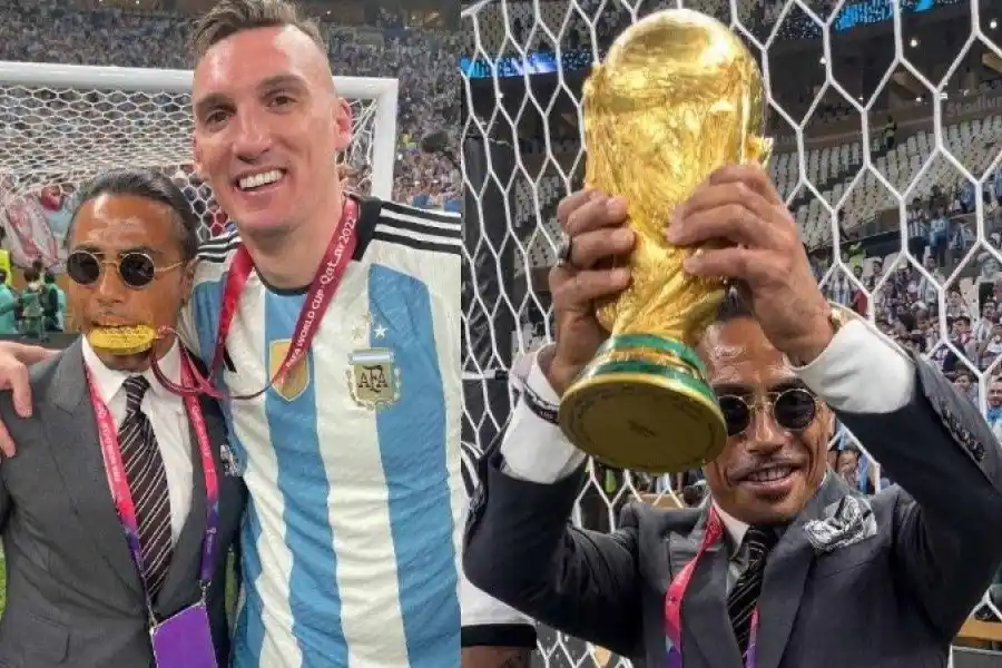 La FIFA sancionó al chef "Salt Bae", por ingresar en medio de los festejos de Argentina en Qatar