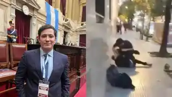 Mariano Pérez envuelto en una pelea callejera.