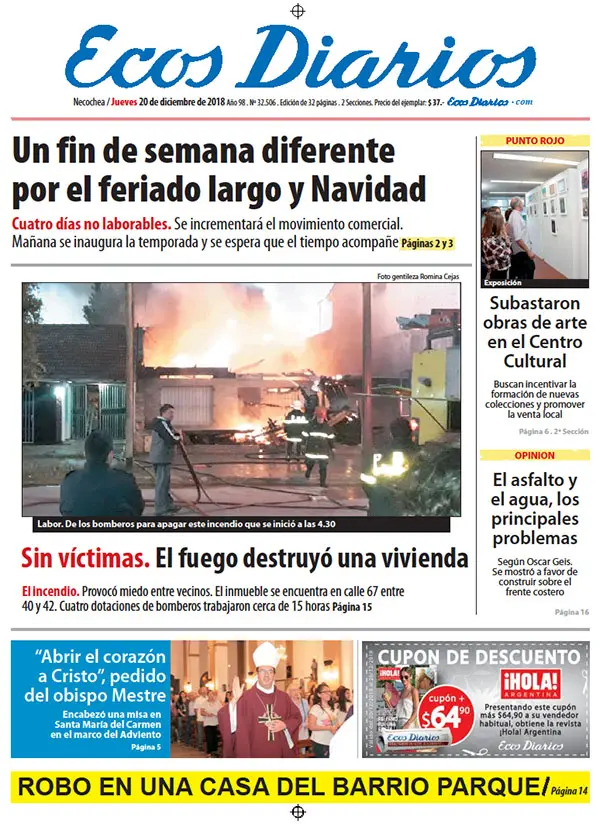 Tapa del 20 de diciembre de 2018