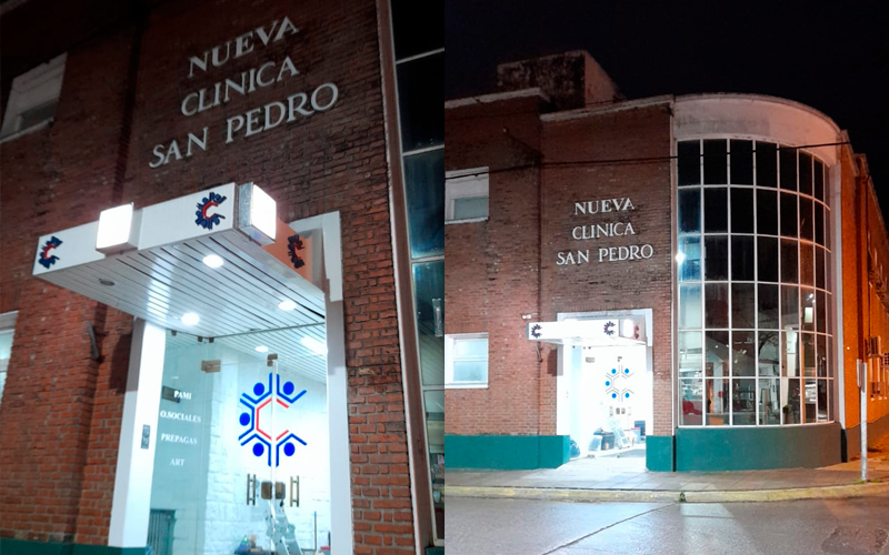 Clínica San Pedro: colocaron nueva cartelería de cara a la reapertura