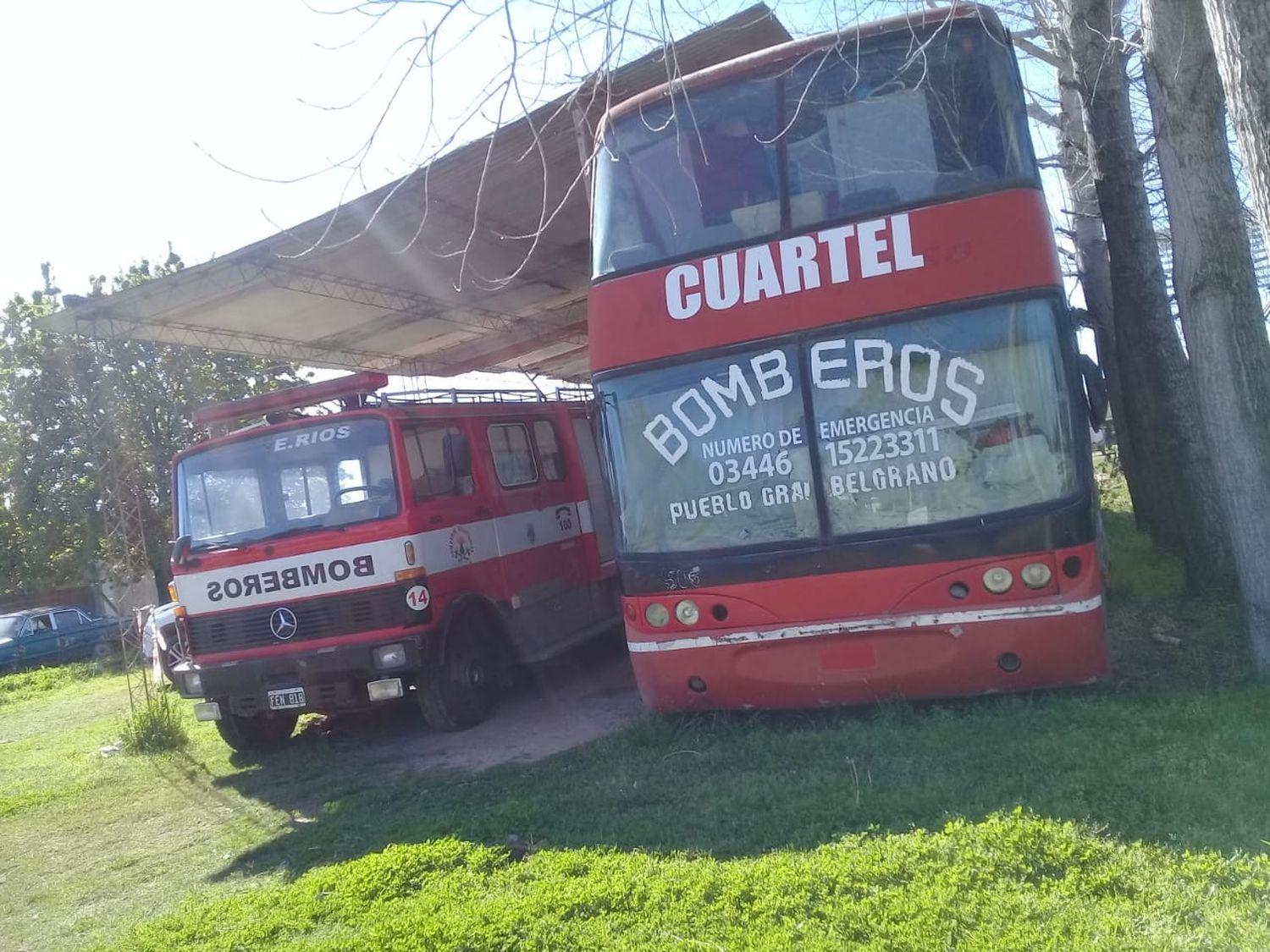 Los bomberos de Pueblo Belgrano quieren terminar el cerramiento del galpón