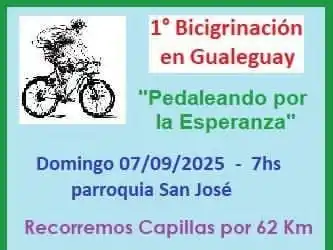 Gualeguay se prepara para la 1ª Bicigrinación “Pedaleando por la Esperanza”