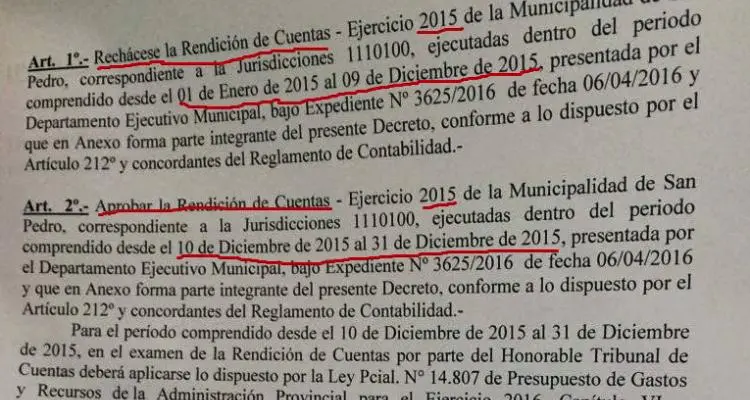 Rendición de Cuentas 2015: Dividen el ejercicio fiscal para rechazar el período de Giovanettoni y aprobar el mes de Salazar