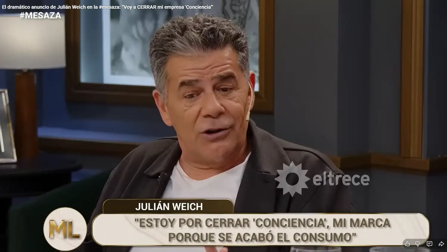 La angustia de Julián Weich por el cierre de su empresa después de 16 años: “Se acabó el consumo”