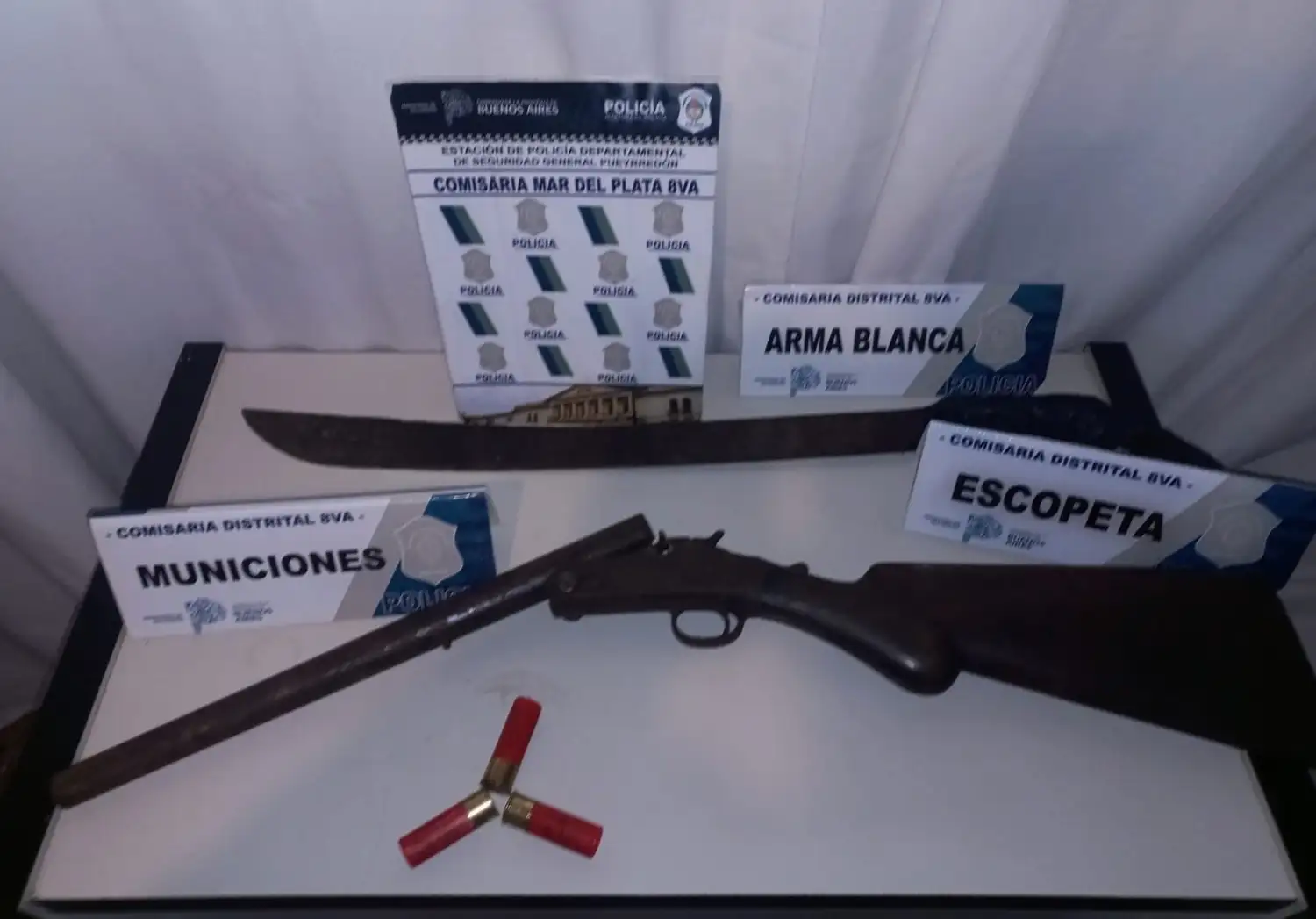 Las armas utilizadas en el hecho fueron secuestradas hoy por la Policía.