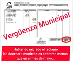 Docentes Municipales denunciaron cobrar menos que  el mes pasado y que hasta ahora nunca las atendieron