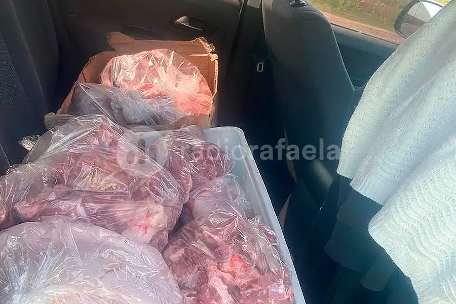 En un control de tránsito, decomisaron cinco cajones de pollos y cortes de carne llevados “así nomás”