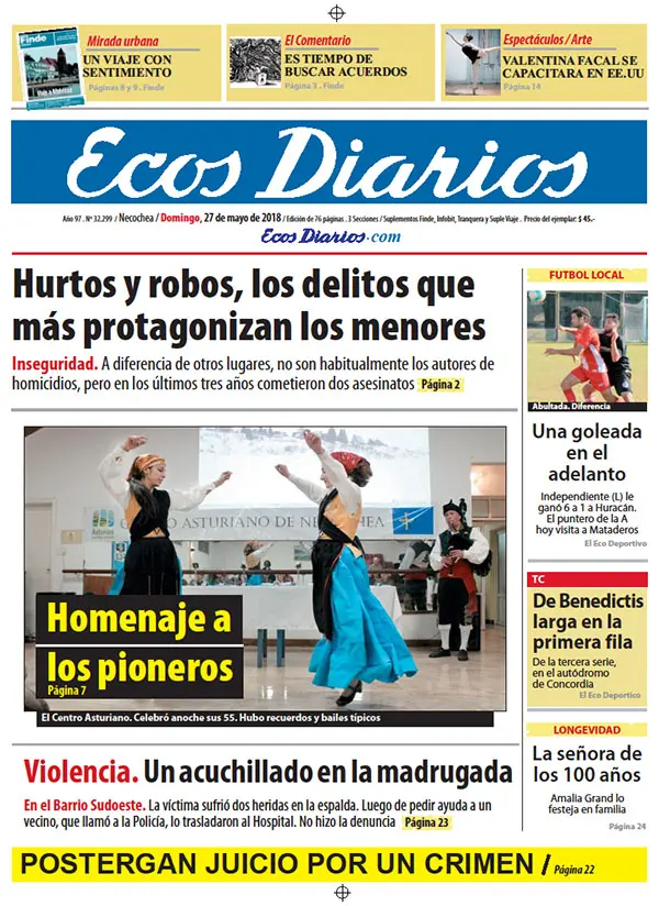 Tapa del 27 de mayo de 2018