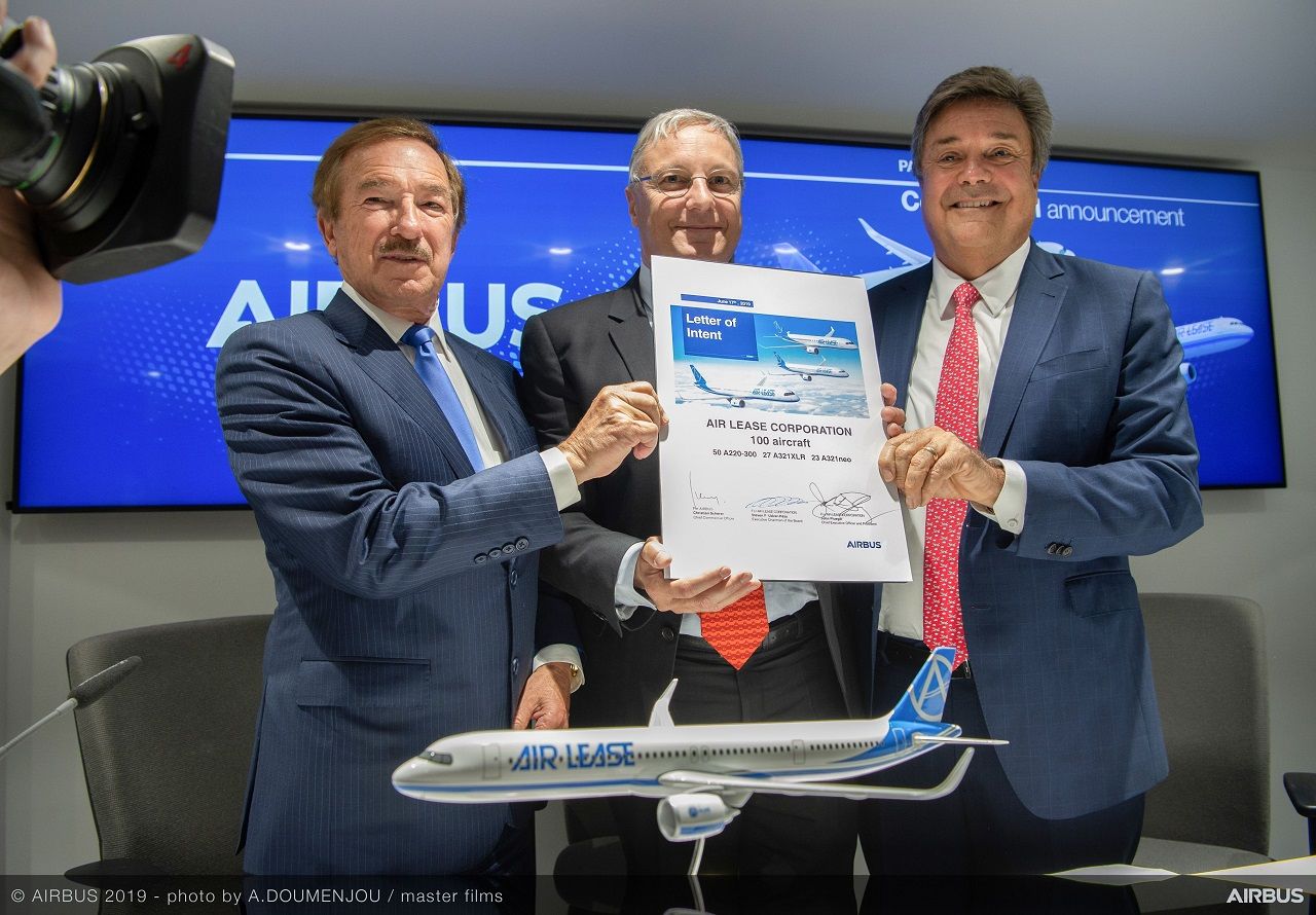 Air Lease Corporation dio el puntapié inicial en Le Bourget para Airbus con un pedido de hasta 100 aeronaves