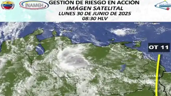 ONDA TROPICAL 11 ingresó a Venezuela con lluvias y descargas eléctricas