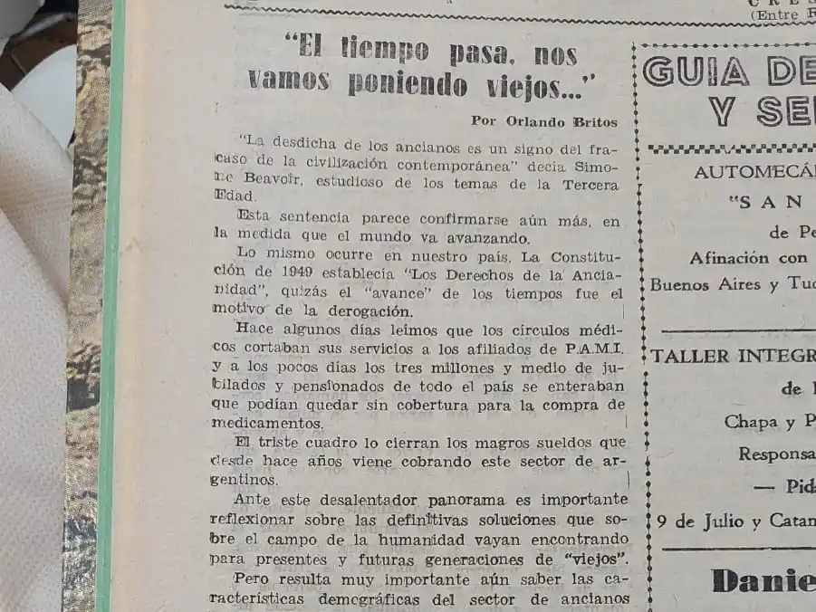 “El tiempo pasa, nos vamos poniendo viejos…”