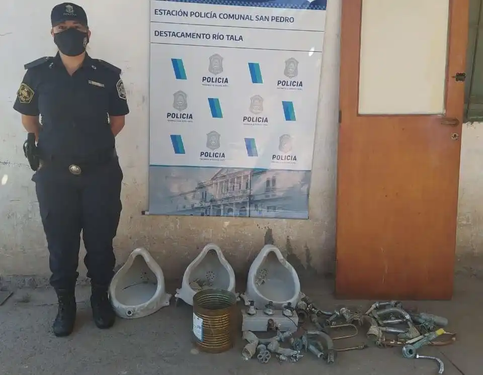 Río Tala: un hombre fue aprehendido tras robar elementos de grifería