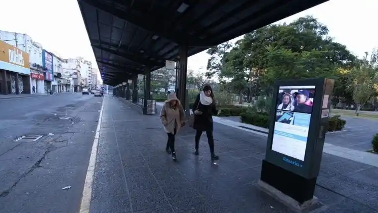 El paro general se siente en Rosario