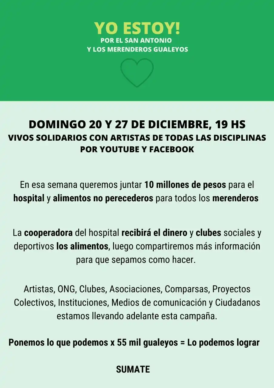 "Yo estoy por el San Antonio y los merenderos gualeyos"